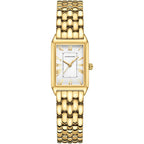 Gold Watches For Women With Vintage Rectangular Case,White Roman Dial,Stainless Steel Band,Adjustment Tool Included,Water Resistant