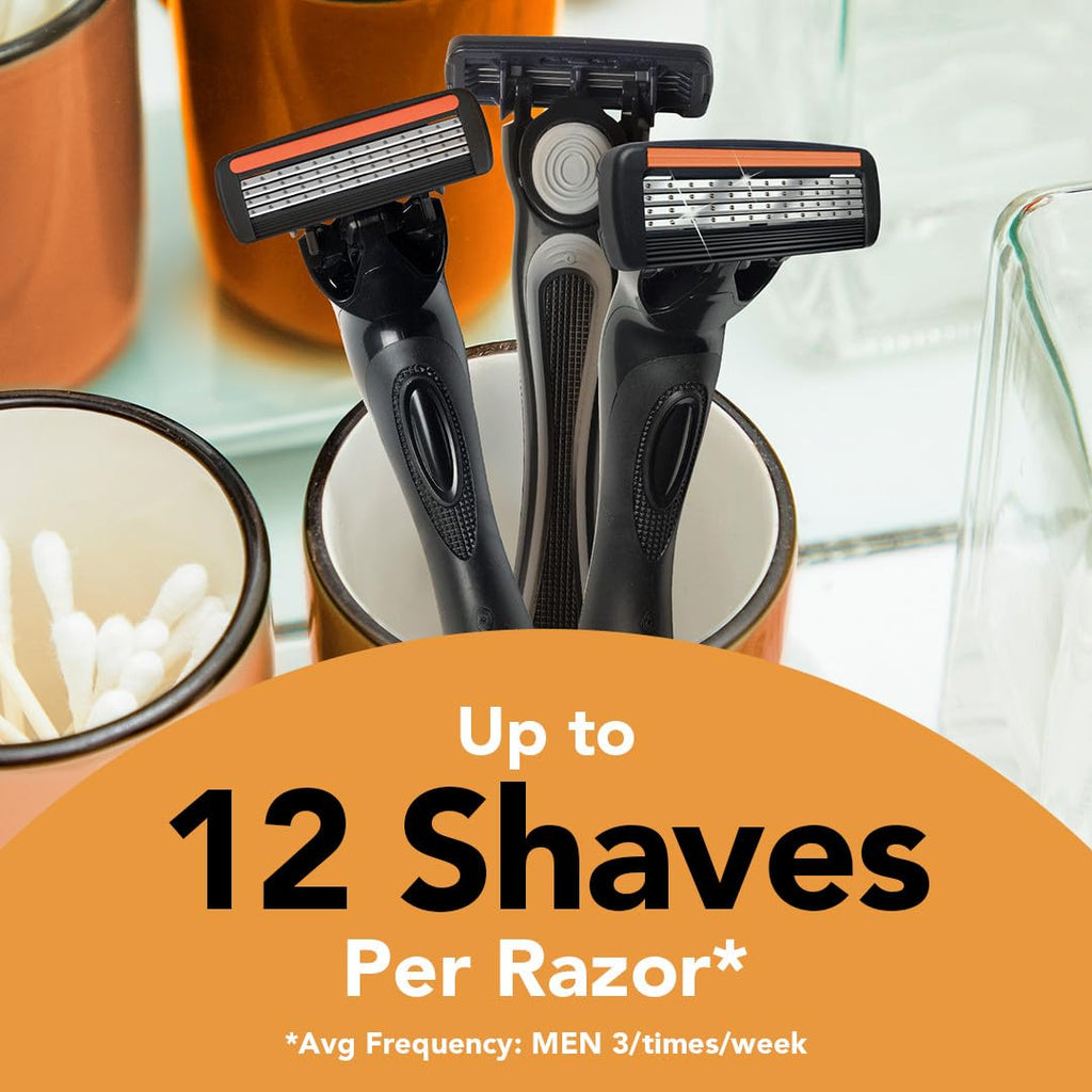 BIC Flex 4 Men's Refillable 4-Blade Razors with 1 Handle and 4 Cartridges, Pivoting Head and Lubricating Strip for Father’s Day