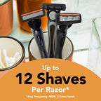 BIC Flex 4 Men's Refillable 4-Blade Razors with 1 Handle and 4 Cartridges, Pivoting Head and Lubricating Strip for Father’s Day