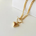 Airmb Heart Necklace for Women Gold/Silver Plated Trendy Heart Choker Lover Pendant Hypoallergenic Fashion Gold/Silver Necklace for Women Love Jewelry Gift for Women Girlfriend