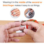 2 Pcs Finger Guard For Cutting Aid, Kitchen Tool, Stainless Steel Knife Protector, Adjustable Hand Protect Fingers, Avoid Hurting, Slicing And Chopping, Silver