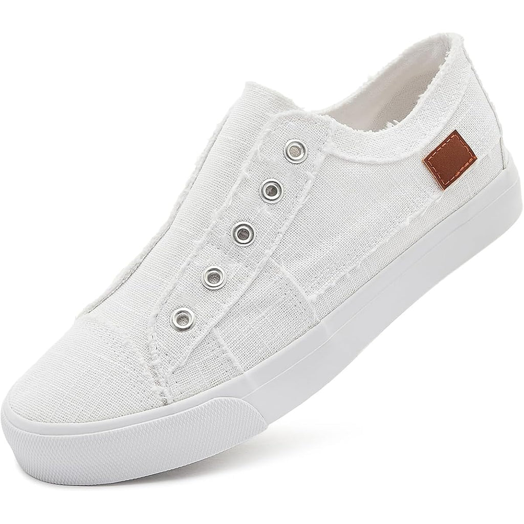 Women'S Slip On Shoes Non Slip Fashion Canvas Sneakers Low Top Casual Shoes