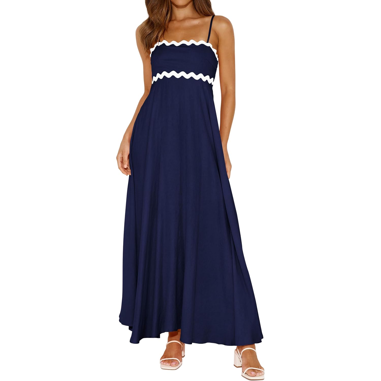Prettygarden Womens Spaghetti Strap Maxi Dresses 2026 Summer Casual Sleeveless Smocked Boho A Line Long Flowy Beach Sundress
