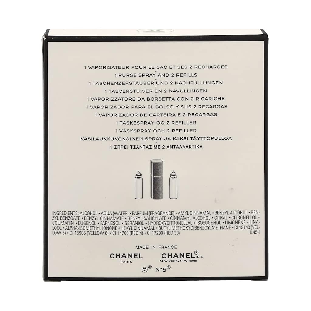 No. 5 By Chanel For Women, Set (Eau De Toilette Spray 0.7 Ounce, Two Eau De Toilette Refills, 0.7 Ounce Each)