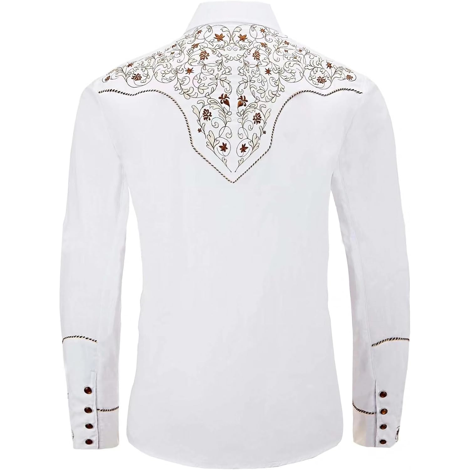 Men'S Western Cowboy Shirt Embroidered Long Sleeve Casual Button Down Shirt