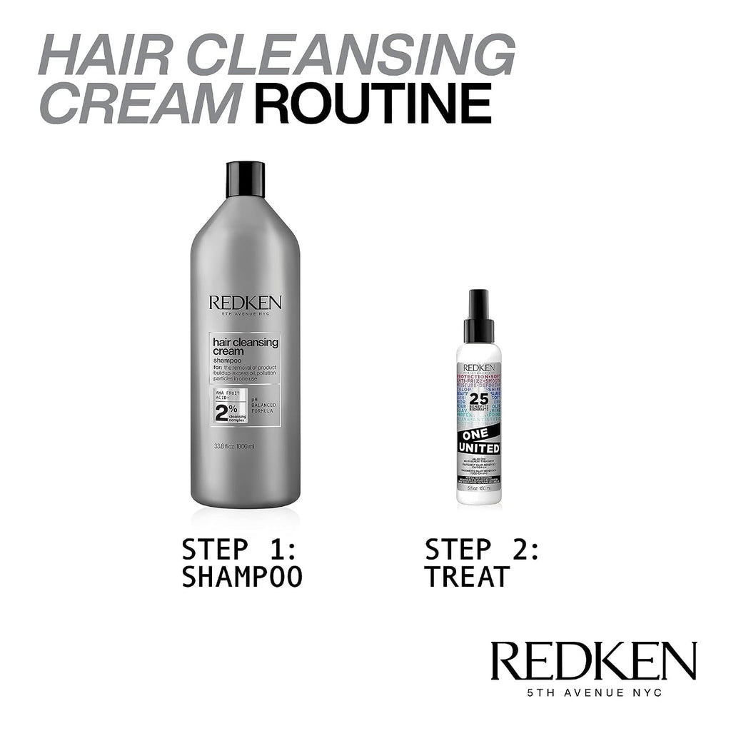Redken Detox Hair Cleansing Cream Clarifying Shampoo For All Hair Types - Removes Buildup And Strengthens Hair Cuticle