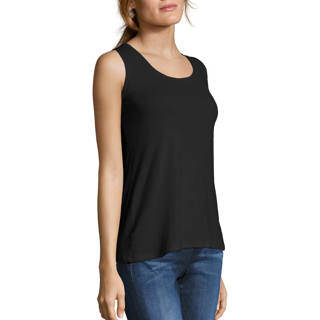 Hanes Women's Shirts, Women’s Mini-Ribbed Cotton Tank Tops, Women’s Sleeveless T-Shirts, Women’s Tanks