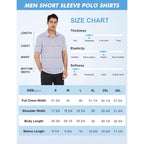 Golf Shirts For Men Dry Fit Print Moisture Wicking Performance Short Sleeve Polo Shirt