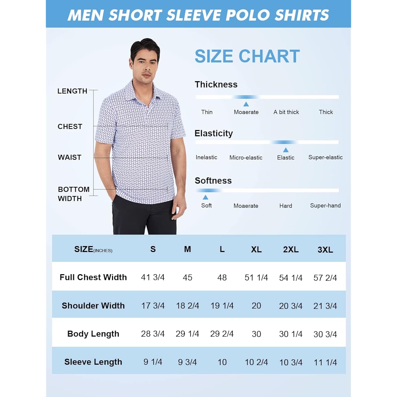 Golf Shirts For Men Dry Fit Print Moisture Wicking Performance Short Sleeve Polo Shirt