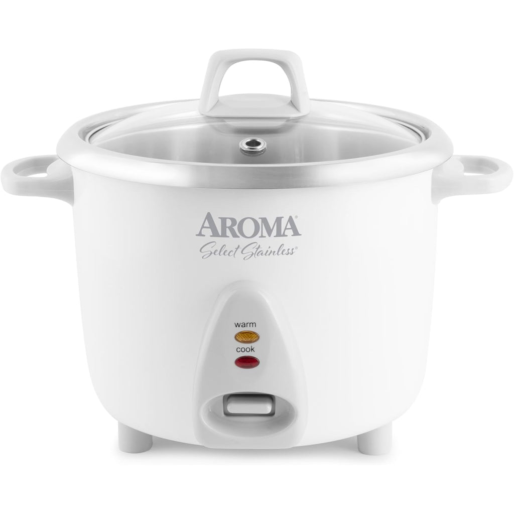 Aroma Housewares Select Stainless Rice Cooker & Warmer With Uncoated Inner Pot, 14-Cup(Cooked) / 3Qt, Arc-757Sg