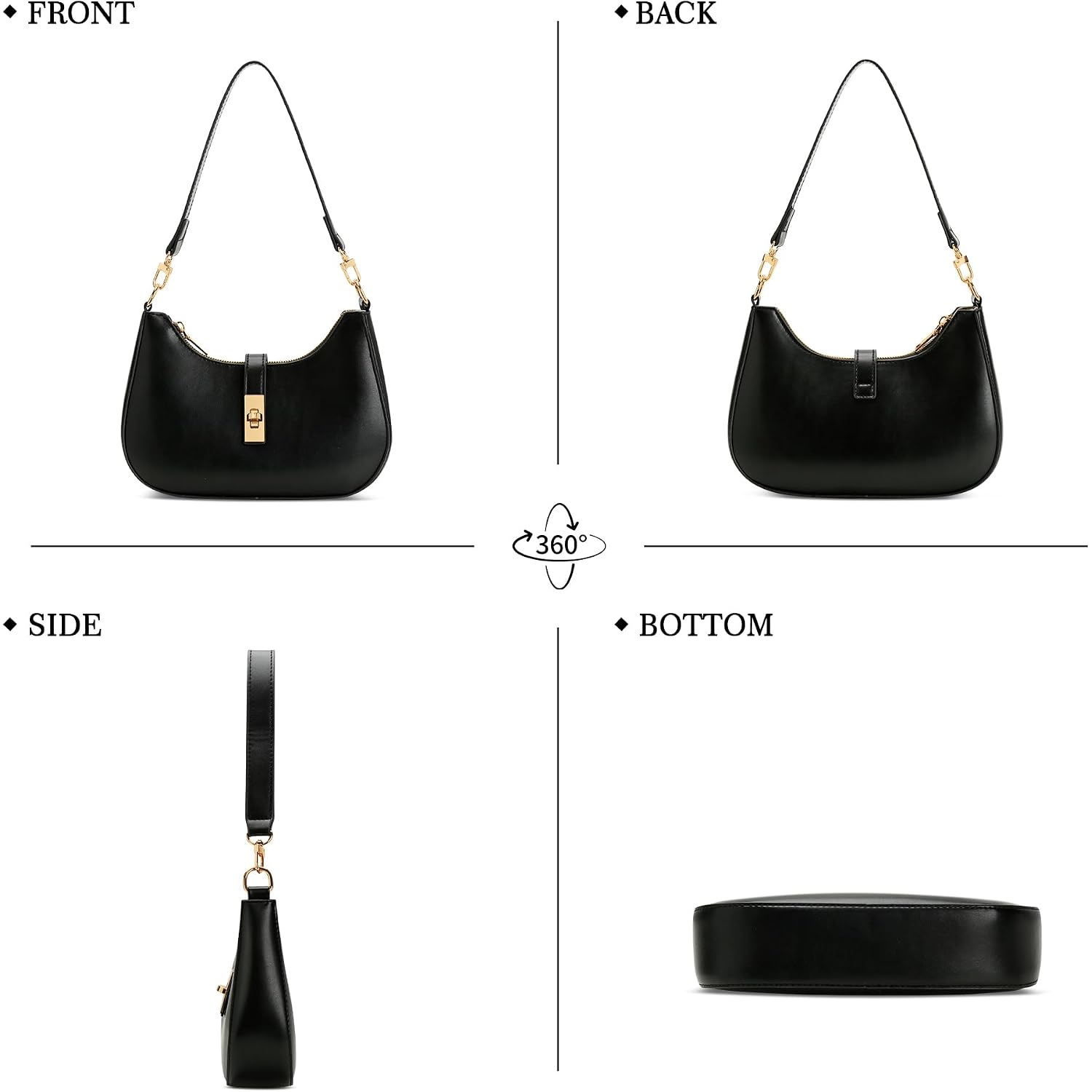 Kkxiu Shoulder Bag For Women Cute Hobo Handbag And Vegan Leather Retro Small Clutch Purse With Zipper