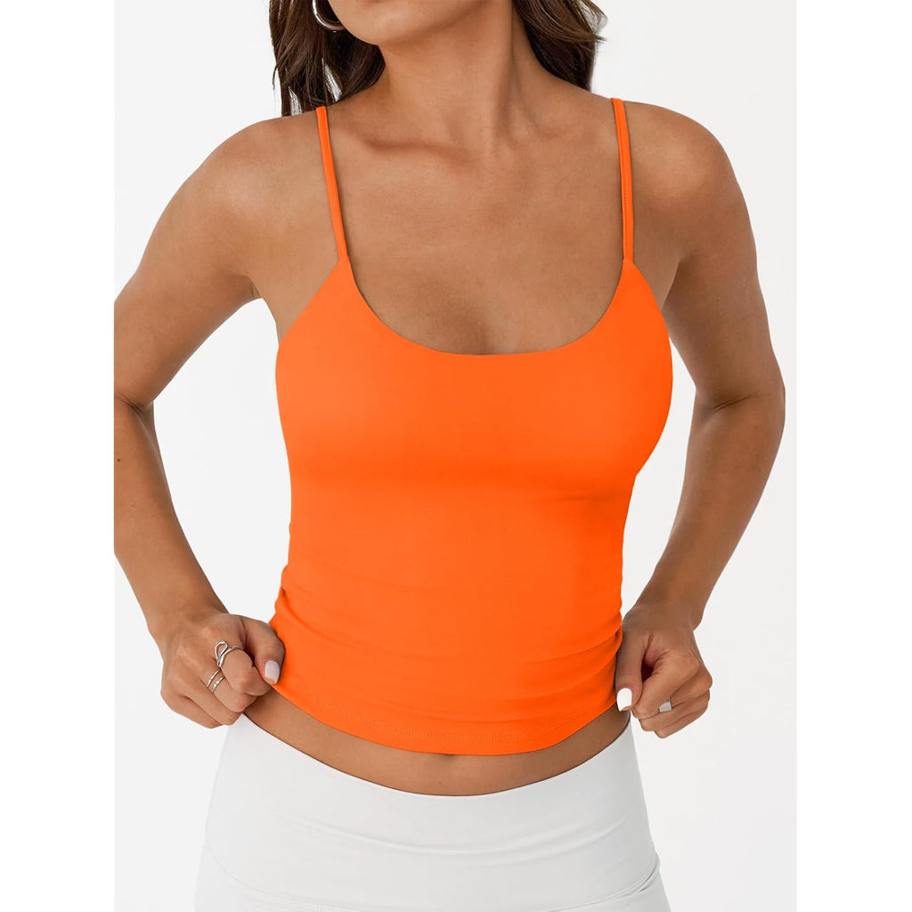 Trendy Queen Womens Summer Double Lined Adjustable Spaghetti Strap Tank Top