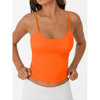 Trendy Queen Womens Summer Double Lined Adjustable Spaghetti Strap Tank Top