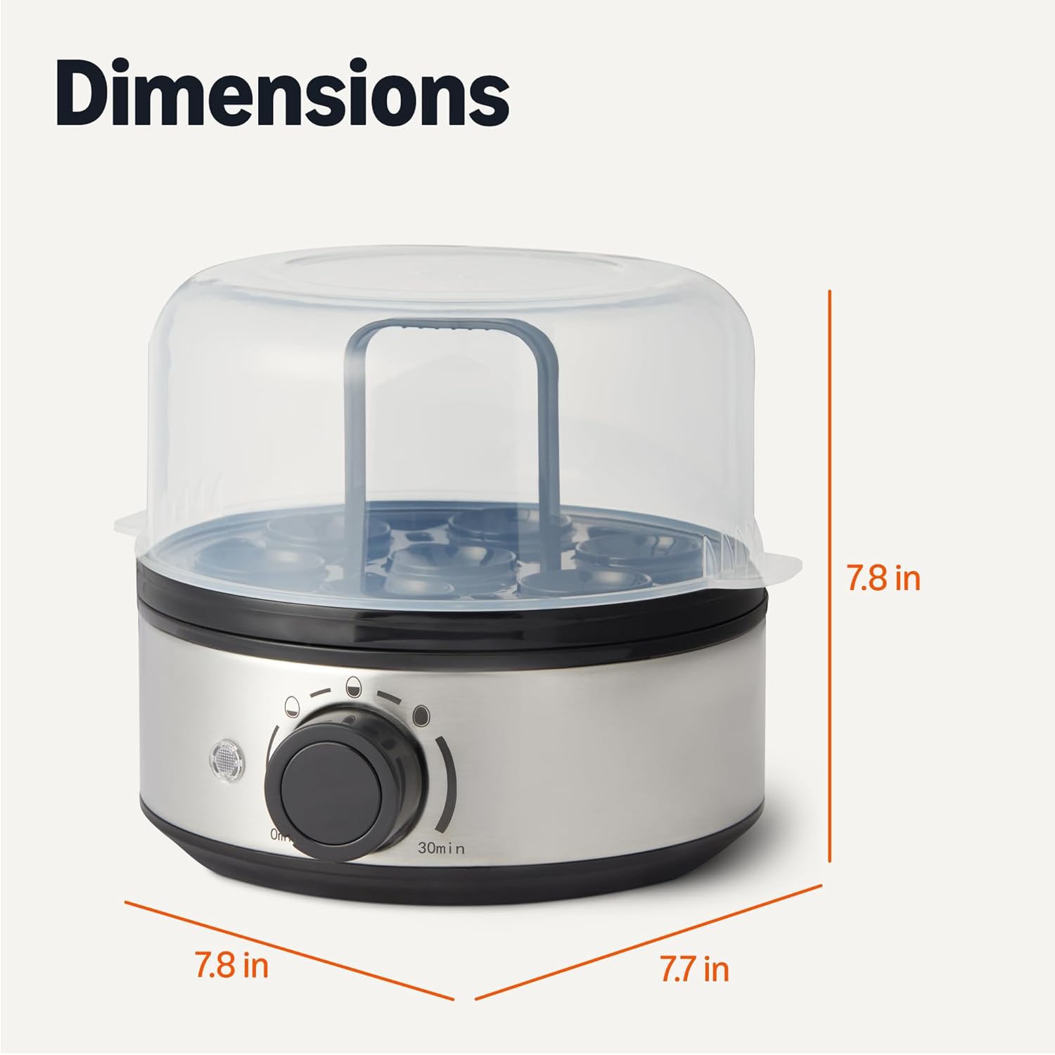 Amazon Basics Electric Egg Cooker for Hard-Boiled Eggs with Auto Shutoff, Dishwasher-Safe Parts, 7-Egg Capacity, BPA Free, Black