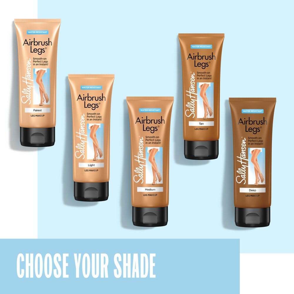 Sally Hansen Airbrush Legs®, Leg Makeup, Medium, Easy Application, Flawless Looking Legs, Water Resistant, Transfer Proof Lotion