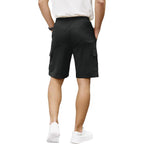 Plepan Men'S Casual Cargo Shorts Classic Stretch Waist Drawstring Outdoor Work Shorts With 6 Pockets