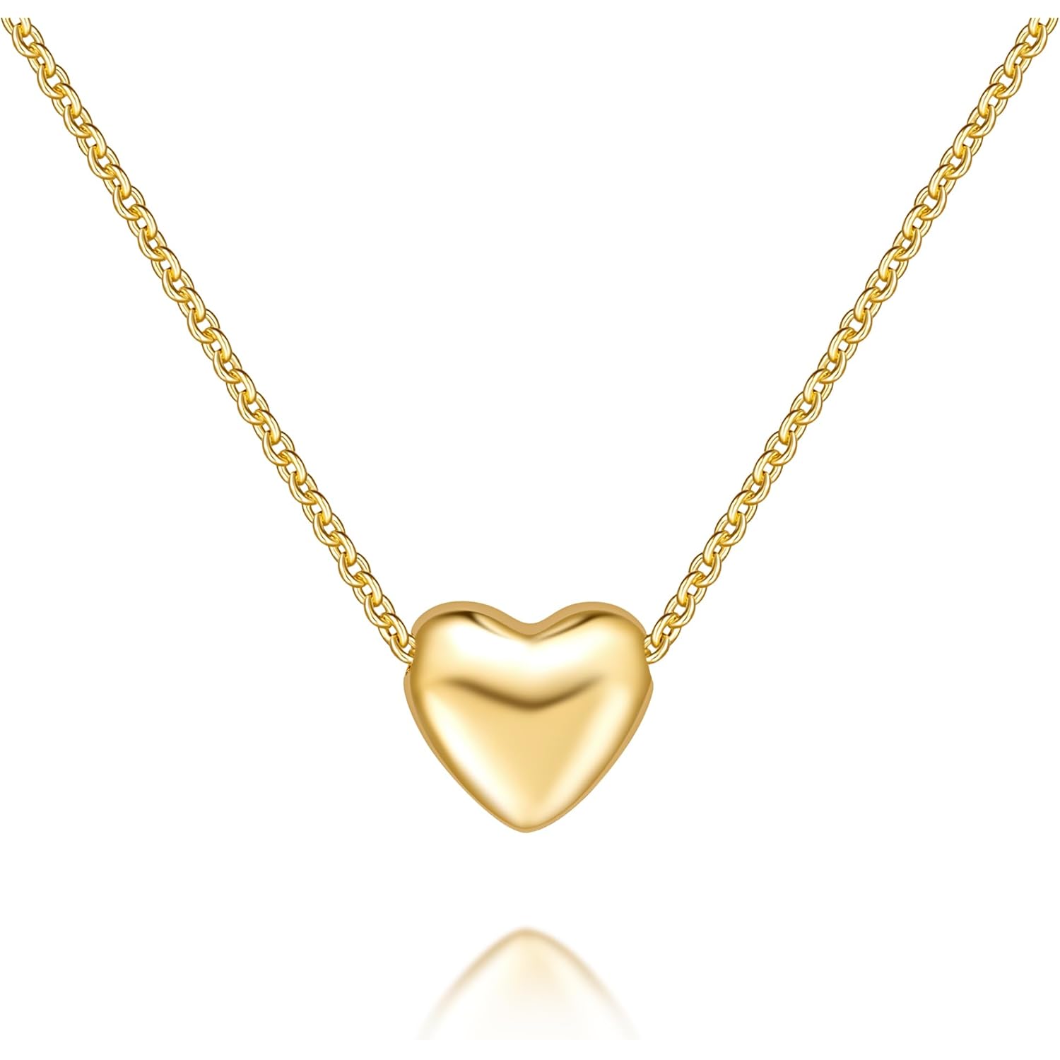 Gold Necklace for Women 14K Gold Pendant Necklaces for Women Charm Beauty Elegance and A Hint of Romance Dainty Heart Pendant Necklaces With Adjustable Length 18in