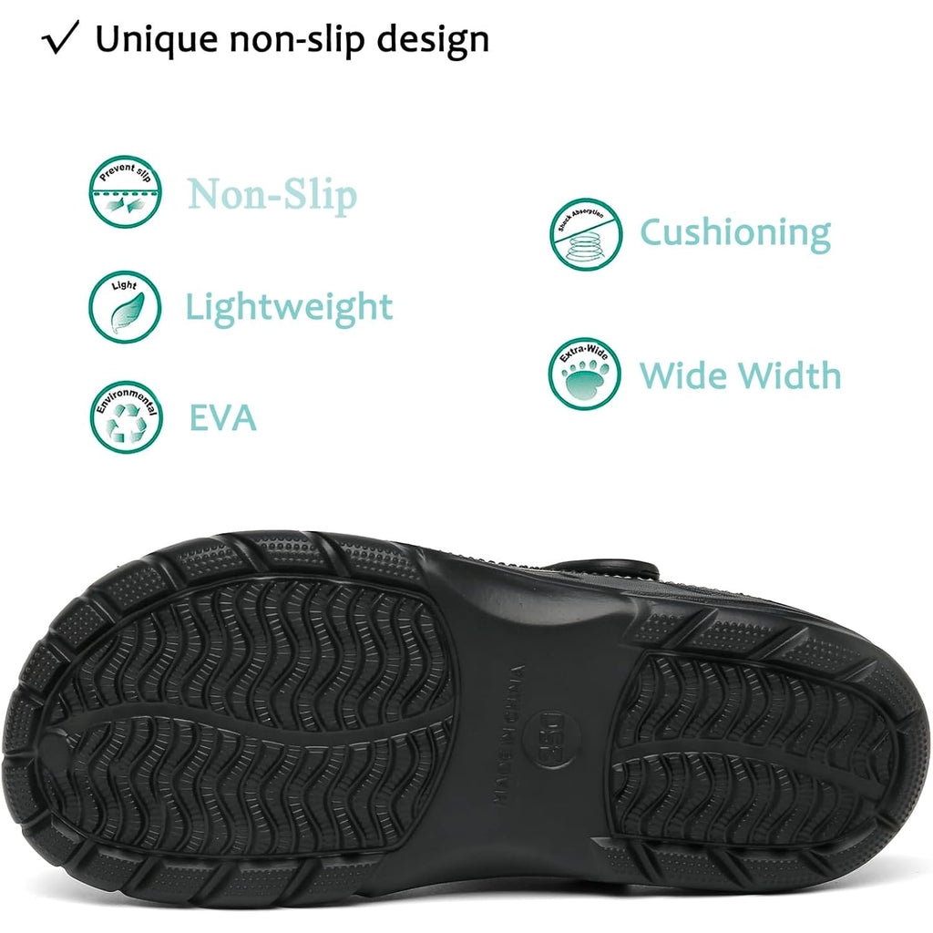Chaychax Men'S And Women'S Arch Support Clogs Garden Shoes Slip-On Outdoor Beach Water Sandals With Removable Cushion Footbed