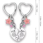 2Pcs Mother Daughter Heart Matching Keyring Keychain from Daughter Set Gifts For Mom Christmas Mothers Day Gifts Mom Birthday Day Christmas Thank You Gifts Mom Keychain Set Mothers Day Keyring With