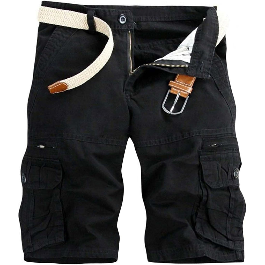 Mens Cargo Shorts Cotton Work Casual Shorts For Men With Multiple Pockets