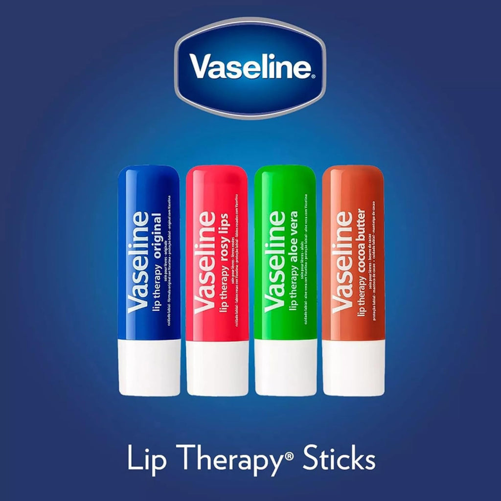 Vaseline Lotion & Lip Therapy Bundle – Healthy Hands Stronger Nails with Keratin Intensive Care Hand Lotion + Original Lip Balm Tube