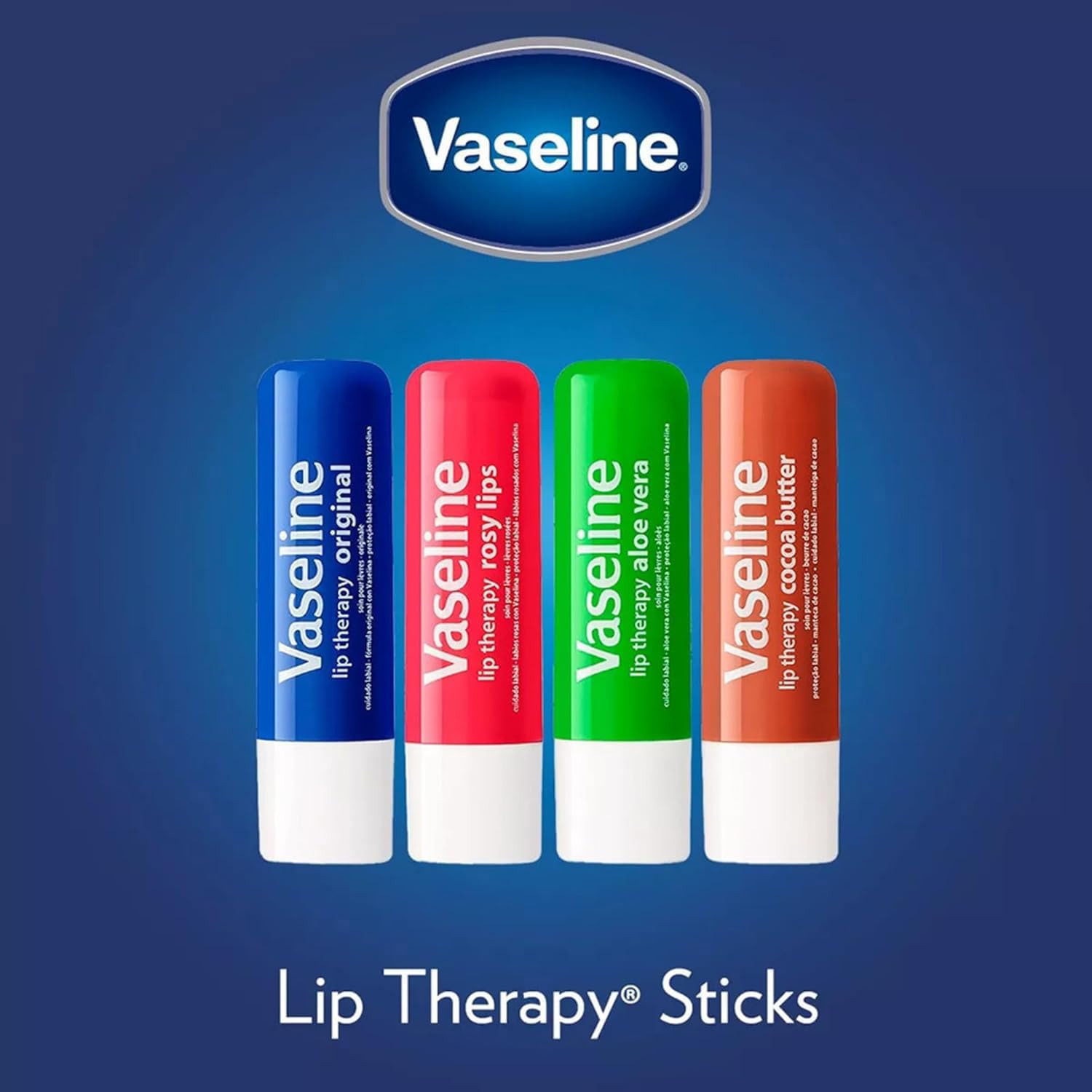 Vaseline Lotion & Lip Therapy Bundle – Healthy Hands Stronger Nails with Keratin Intensive Care Hand Lotion + Original Lip Balm Tube