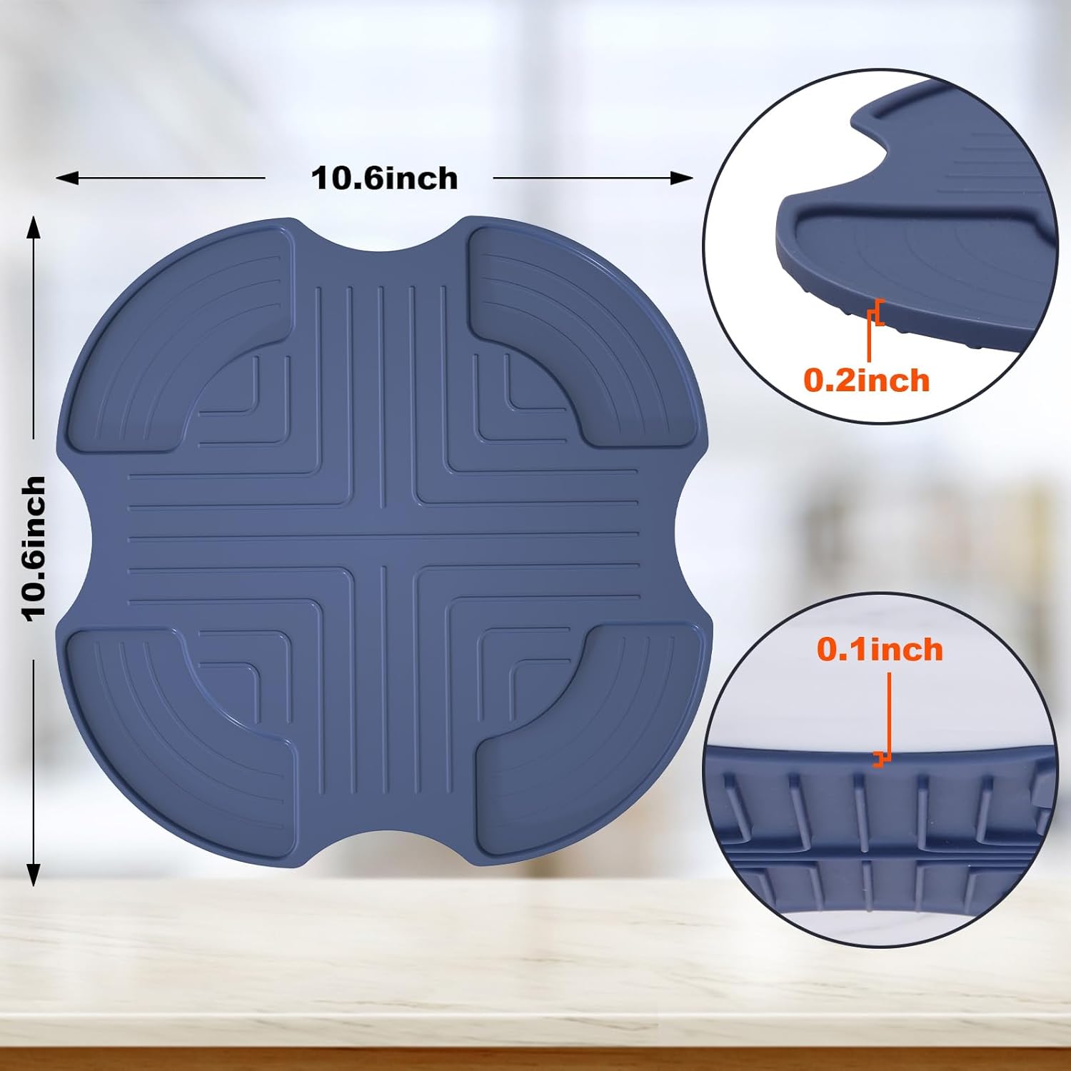 Palksky Air Fryer Trivets Silicone for Ninja Crispi, Hot Pads Potholders for Ninja Crispi Airfryer Accessories, Portable Glass Air Fryer Cooking System Holder, Kitchen Aid (Dark Gray)