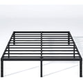 NEW JETO Metal Bed Frame,Queen Size Bed Frame with Storage Space,Heavy Duty Sturdy Mattress Foundation,Easy Assembly,No Box Spring Needed, Black,14 Inch,Queen