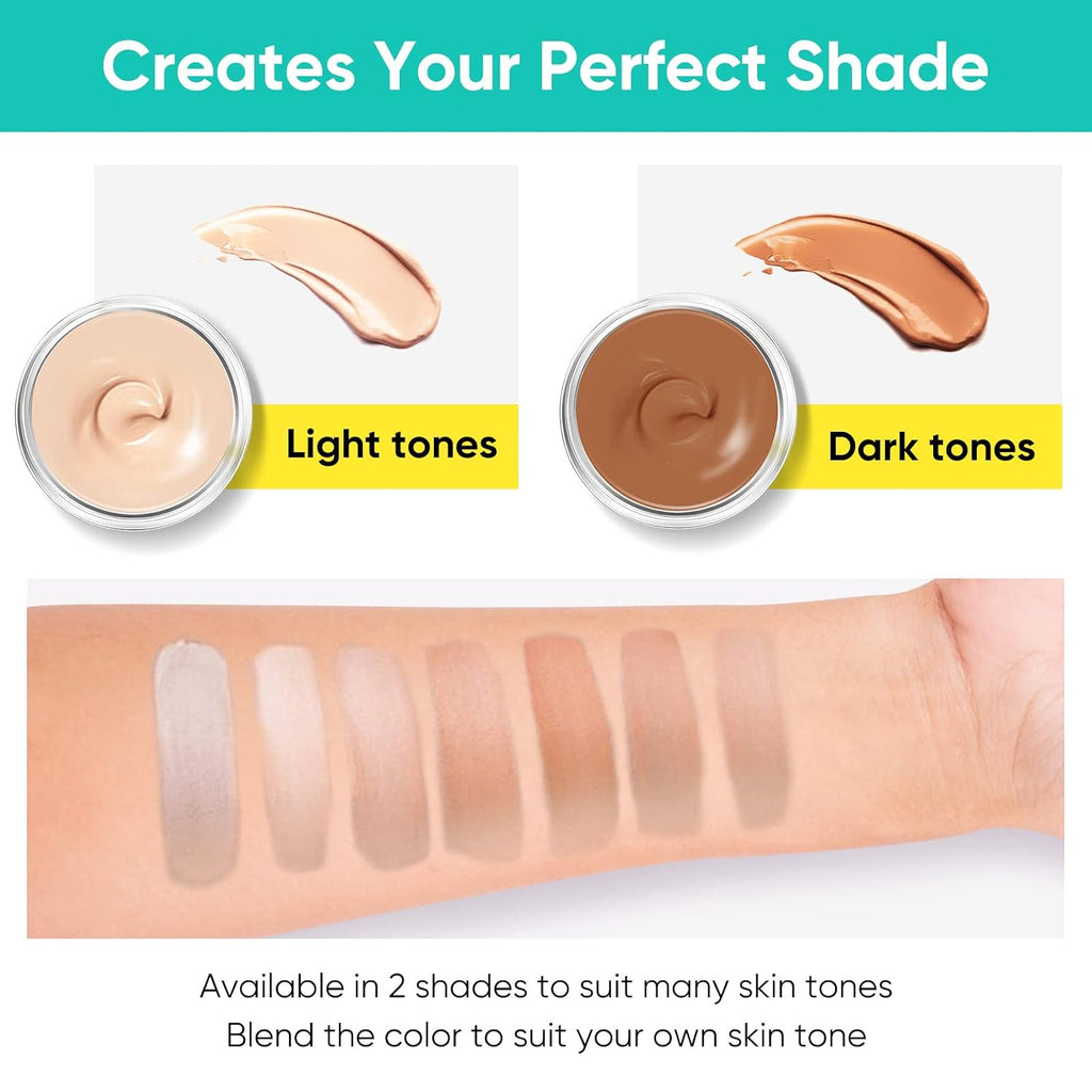 Tattoo Cover Up Makeup Waterproof, 2 Colors Professional Body Concealer Set, Long Lasting And Invisible Body Makeup Suitable For Vitiligo, Dark Spots, Scars