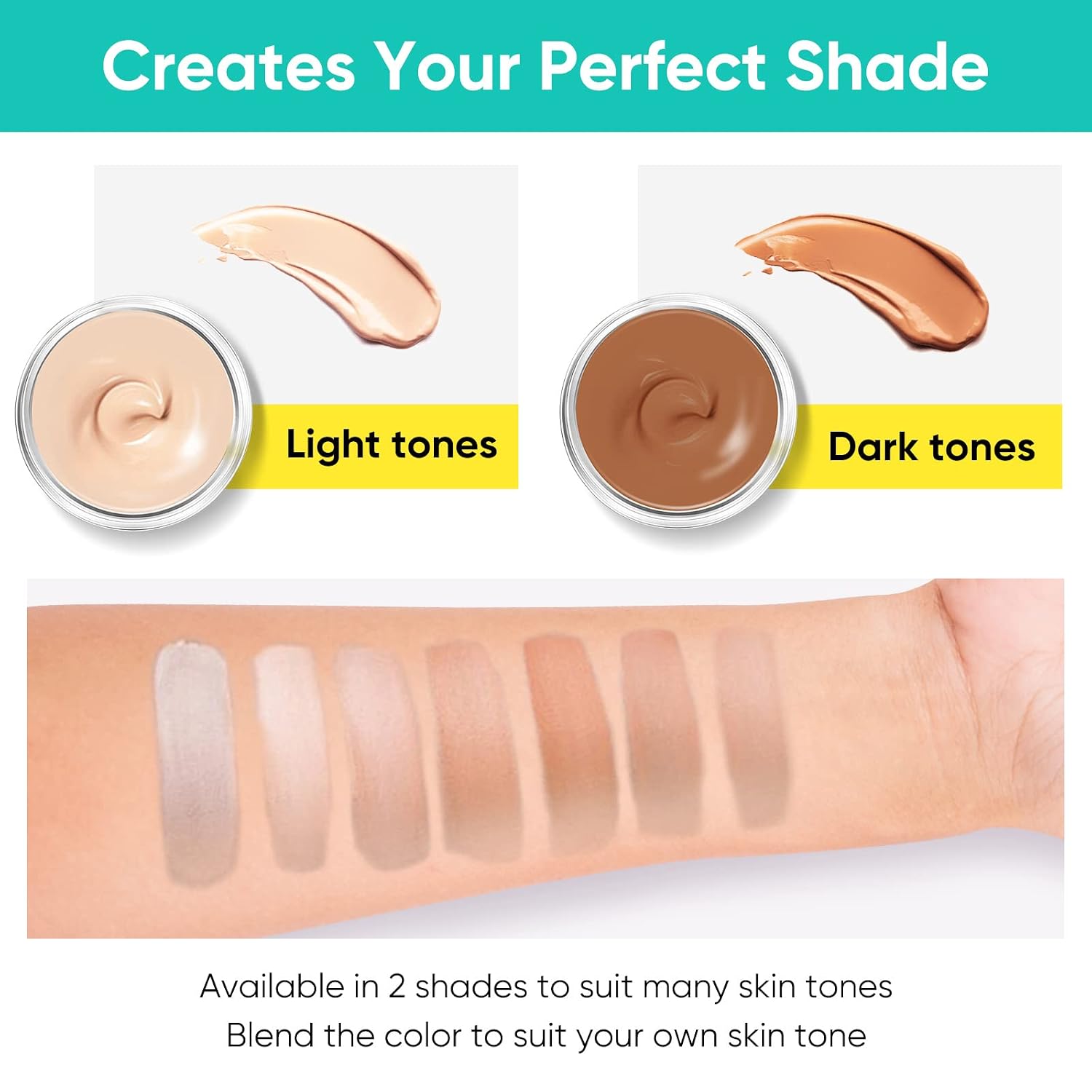 Tattoo Cover Up Makeup Waterproof, 2 Colors Professional Body Concealer Set, Long Lasting And Invisible Body Makeup Suitable For Vitiligo, Dark Spots, Scars