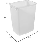 Rubbermaid Small Kitchen Bathroom Trash Can, 9 Gallons, White, Waste Basket for Under Counter/Kitchen/Office/Bedroom/Bathroom