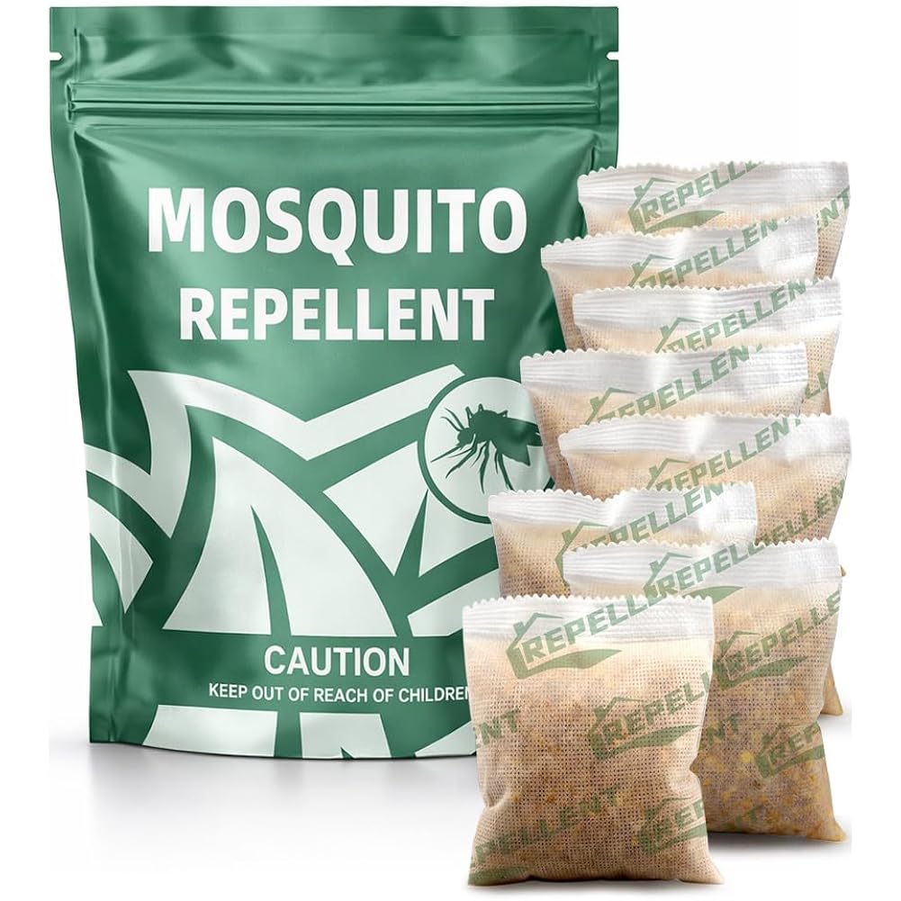 Mosquito Repellent Outdoor Patio, Backyard Mosquito Repellents, Mosquito Deterrent Indoor For Home, Mosquito Repellent For Door, Keep Mosquito Away From Garage, Last Up To 2 Months-8 Pouches