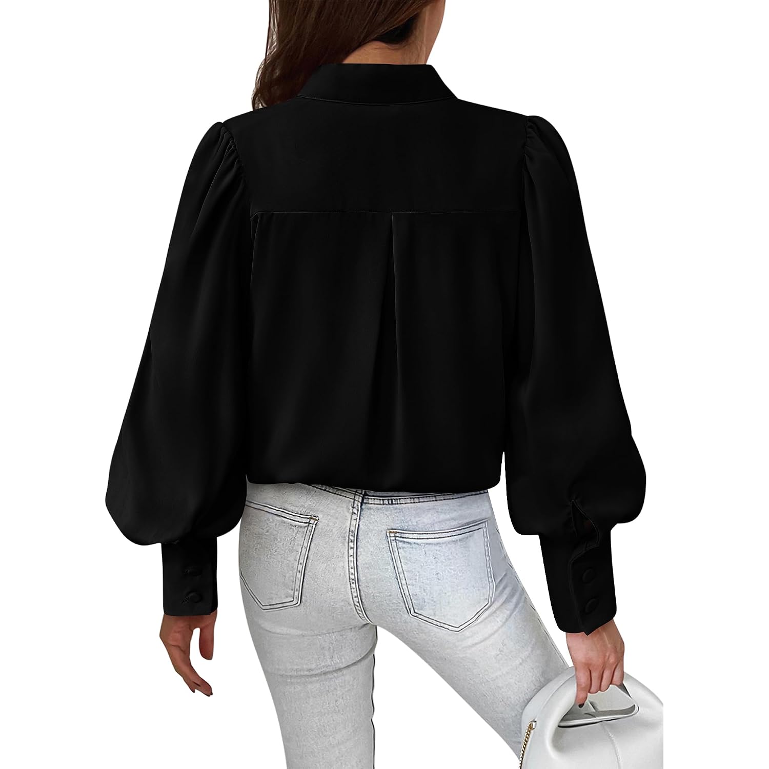 Btfbm Blouses For Women Dressy Casual, V Neck Long Sleeve Button Down Shirt, Fall Summer Tops, 2026 Fashion Clothing