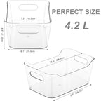 Tiawudi 12 Pack Plastic Storage Bins, Multi-Use Organizer Bins, Pantry Organizer, Clear Storage Containers for Home, Kitchen, Office, Cabinet, Shelf and Fridge Organization