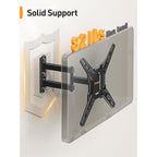 Perlegear Full Motion TV Mount for Most 26–65 inch Flat or Curved TVs up to 82 lbs, Wall Mount TV Bracket with Articulating Arms, Tool-Free Tilt, Swivel, Extension, Max VESA 400x400mm, PGMF3