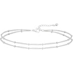 MIDEEO Gold/Silver Ankle Bracelets for Women,14K Gold Anklets for Women Waterproof Cuban Link Heart Beads Herringbone Rhinestone Anklets Set Layered Anklet Bracelets for Women Gold Jewelry Gift