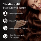 Ruahouine Hair Growth Treatment for Thicker Longer, 5% Minoxidil Biotin Hair Growth Serum Oil for Men and Women, Prevents Hair Loss and Thinning, 2.11 fl.oz
