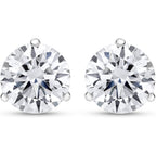 Houston Diamond District 0.75 Carat Solitaire Diamond Stud Earrings Round Brilliant Shape 3 Prong Screw Back (I-J Color, I1 Clarity)