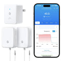 Goveelife Wifi Refrigerator Thermometer Sensor With Alarm, 2-Pack & Gateway | Monitor Fridge/Freezer Temp Remotely With App Alerts & Buzzer 230Ft Range. For Kitchen/Hot Tub, Only Support 2.4G Wi-Fi