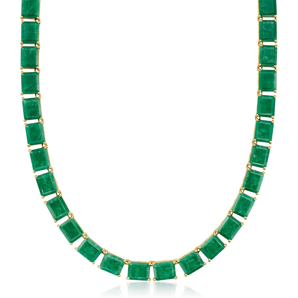 Ross-Simons 165.00 ct. t.w. Emerald Necklace in 18kt Gold Over Sterling