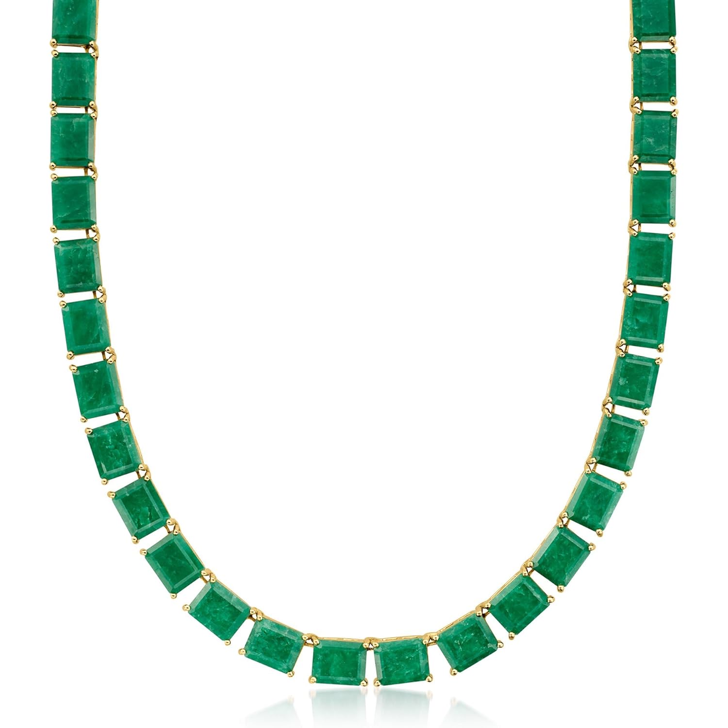 Ross-Simons 165.00 ct. t.w. Emerald Necklace in 18kt Gold Over Sterling