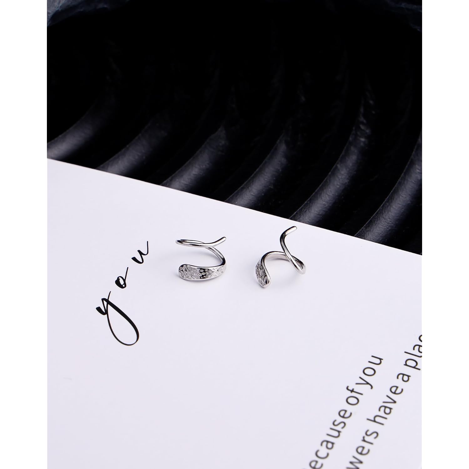 Tiny Double Hoop Earring S925 Sterling Silver Small Hammer Texture Hoop Hypoallergenic Twist Spiral Earrings for Women - Sliver & Gold