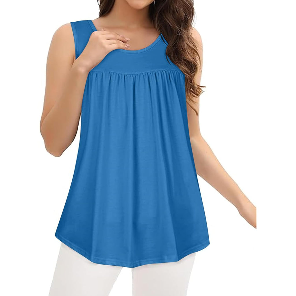 Plus Size Tank Tops for Women Sleeveless Crew Neck Summer Casual Loose Tee Shirts(1X-5X)