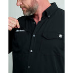 Huk Men'S Tide Point Kc Scott Original Artwork Short Sleeve Shirt, Fishing Button Down