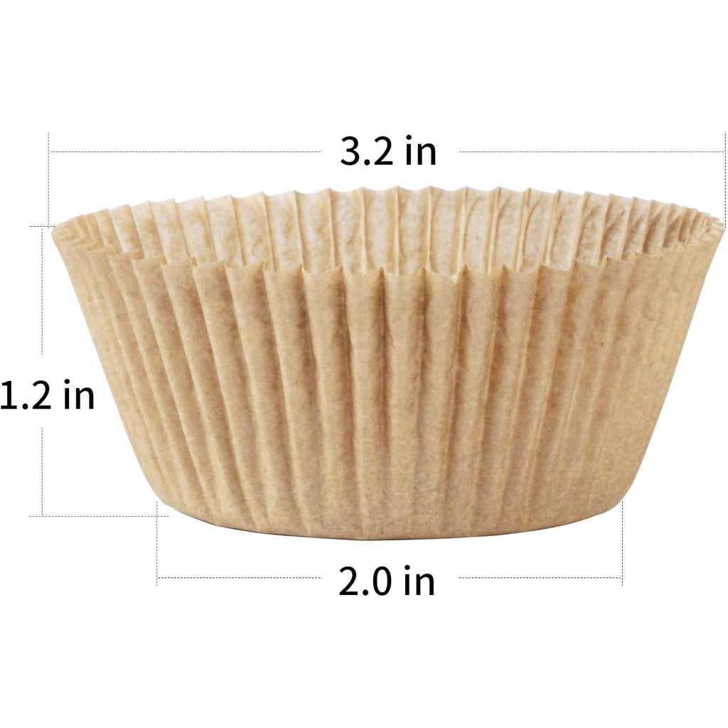 Caperci Standard Natural Cupcake Liners 500 Count, No Smell, Grease-Proof Paper Muffin Liners, Food-Grade Baking Cups For Cupcakes, Muffins, Nuts