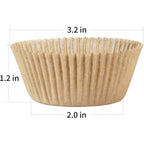 Caperci Standard Natural Cupcake Liners 500 Count, No Smell, Grease-Proof Paper Muffin Liners, Food-Grade Baking Cups For Cupcakes, Muffins, Nuts