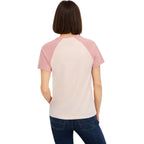 Spyder Women's Floral Adventure Graphic Short Sleeve Tee T-Shirt Peach Blush