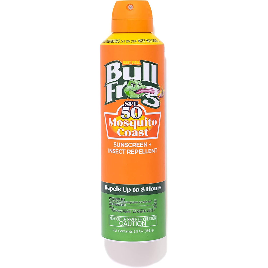 Bullfrog Mosquito Coast Bug Spray Insect Repellent + Sunscreen Spf 50, Continuous Spray 5.5Oz | Body-Sunscreens