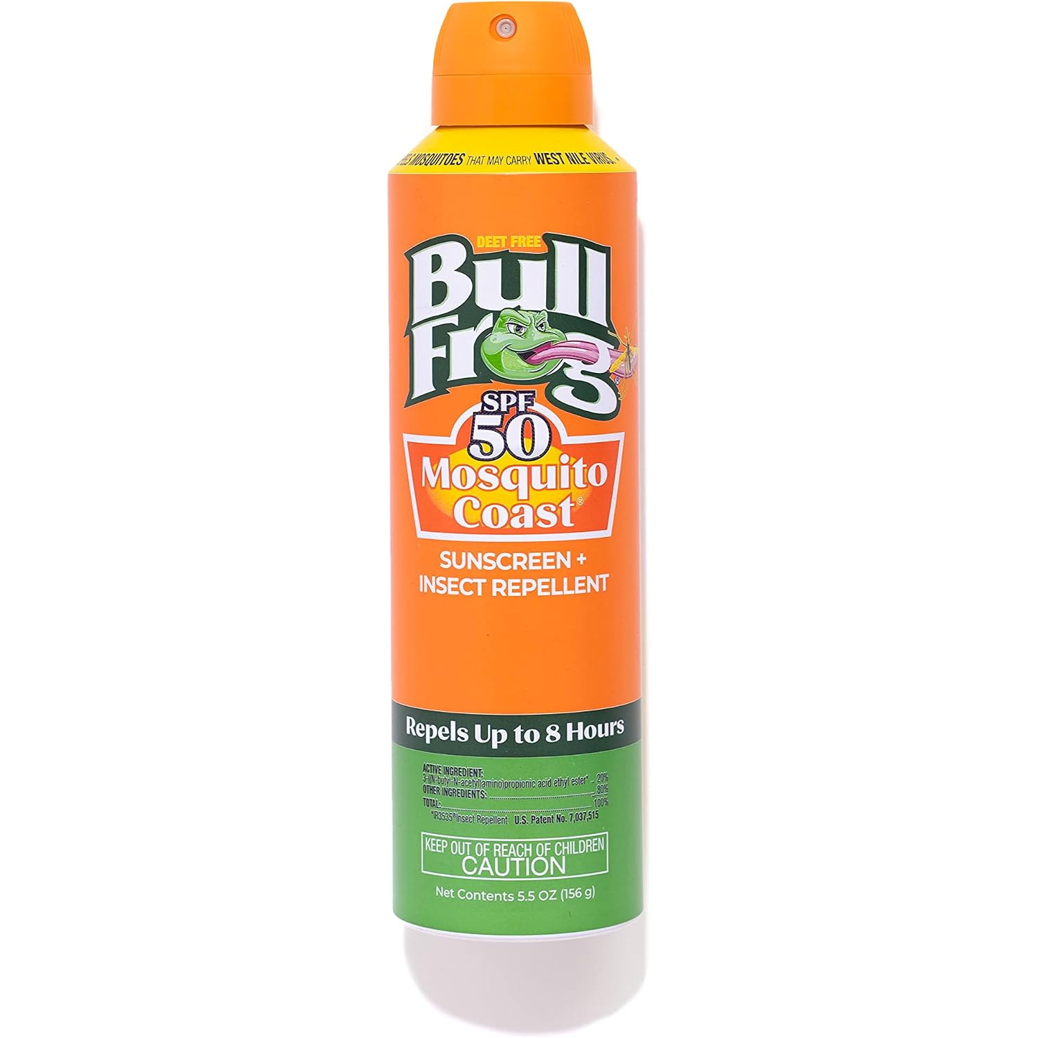 Bullfrog Mosquito Coast Bug Spray Insect Repellent + Sunscreen Spf 50, Continuous Spray 5.5Oz | Body-Sunscreens