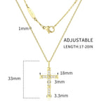 14K Gold Cross Necklace for Women,Gold Filled Sterling Silver Cross Necklace CZ Diamonds Crucifix Pendant Necklaces,Religious Jewelry Gift for Easter Christmas Mother's Day Birthday Daily Wear